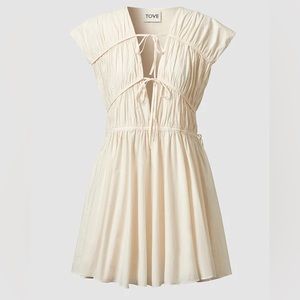 LIKE NEW TOVE Clara Cream Cotton Mini Dress - Size 4